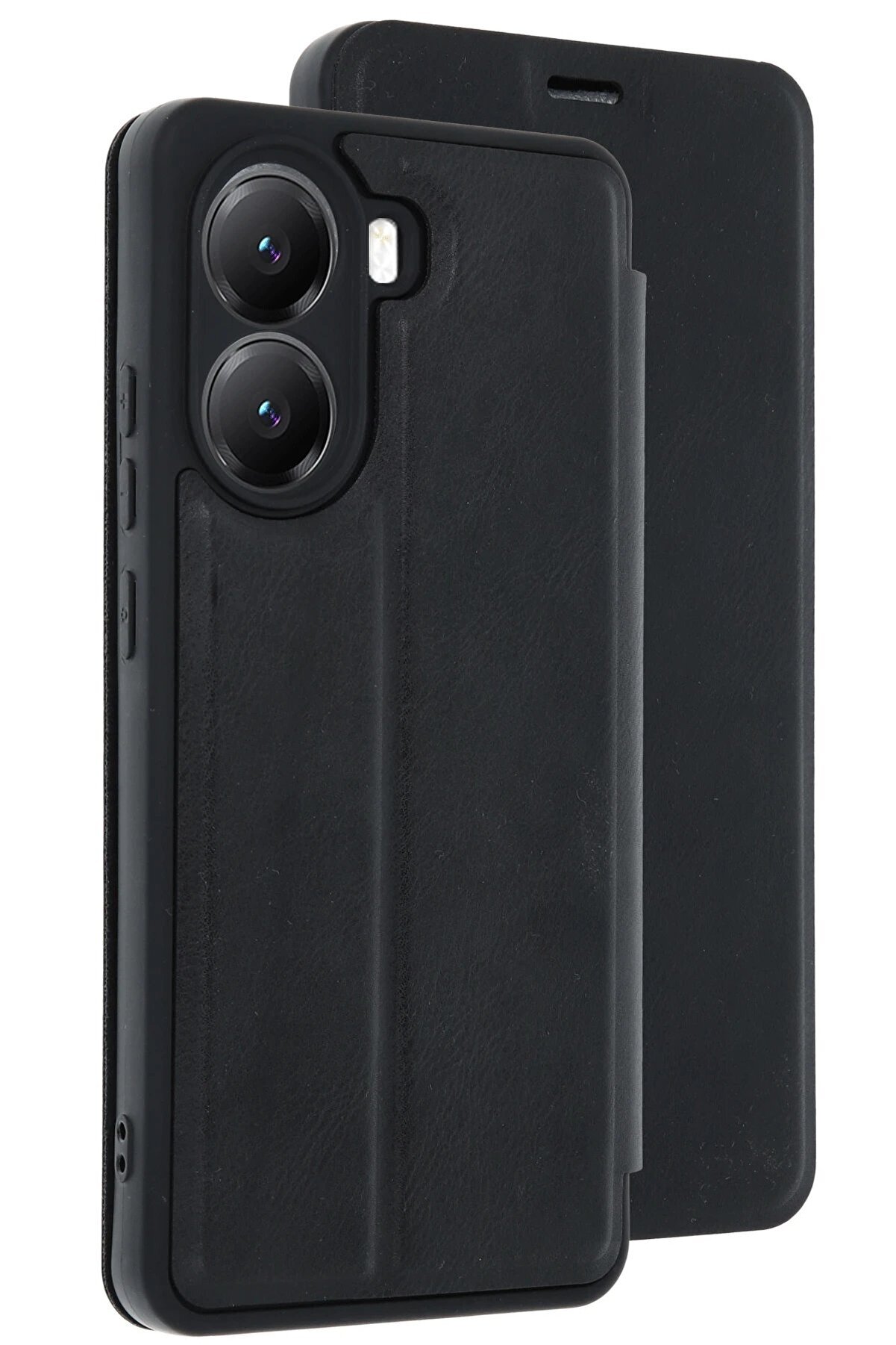 Xi̇aomi̇ Poco X7 Pro Kılıf Fli̇p Cover - Si̇yah - Dropx9918-4936