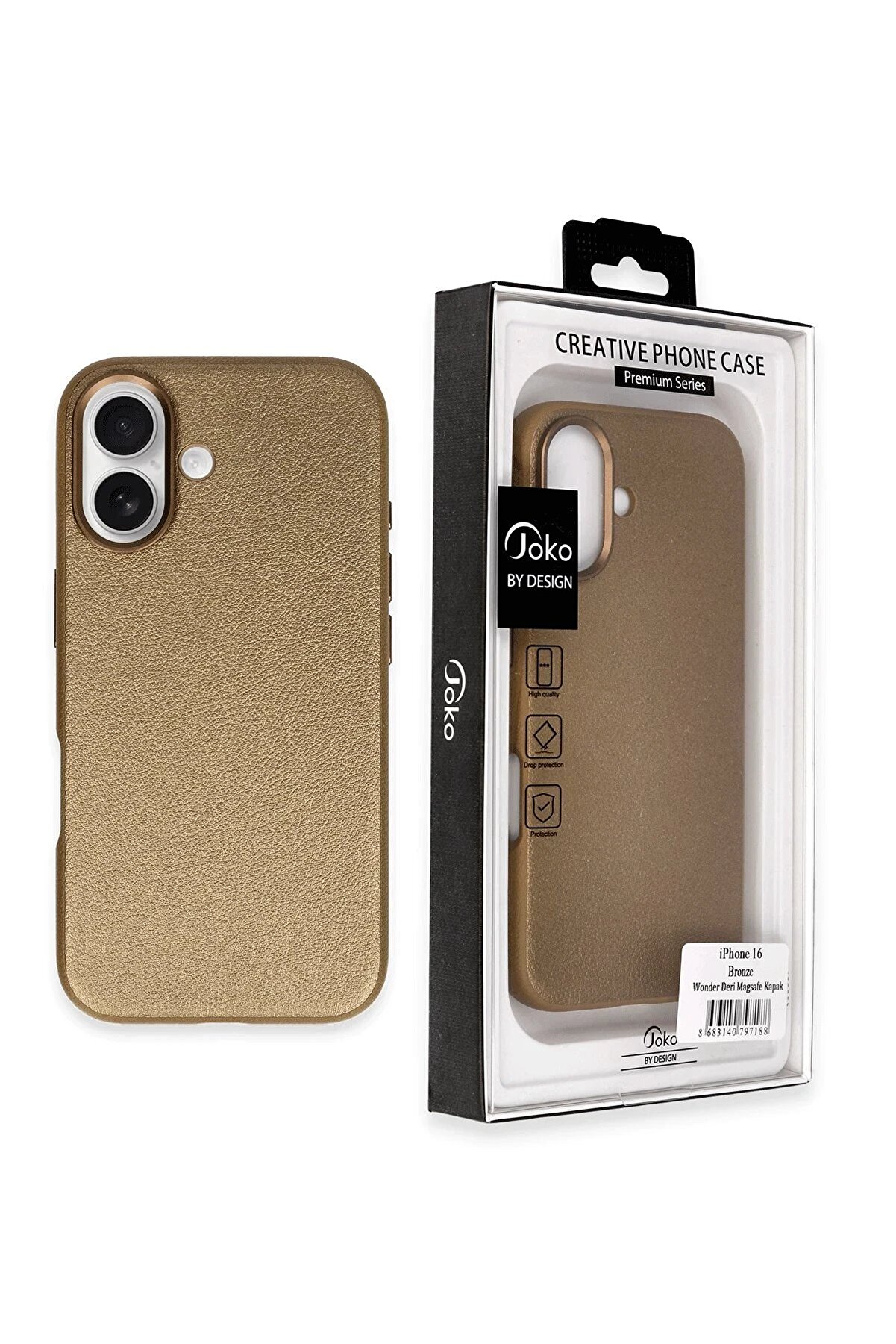 İphone 16 Wonder Deri̇ Magsafe Kapak - Bronz - Dropx7437-9854