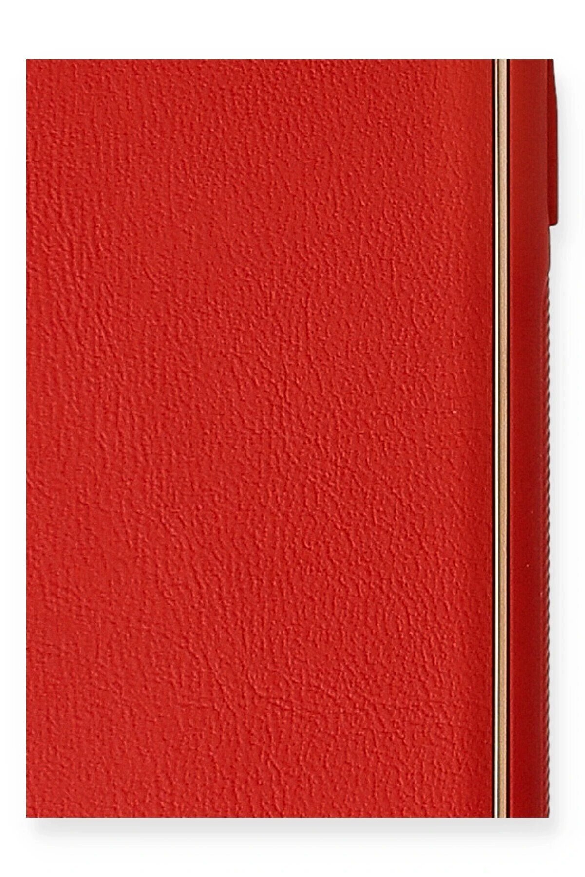 İphone 11 Pro Max Kılıf Coco Deri̇ Si̇li̇kon Kapak - Kırmızı - Dropx7776-5573