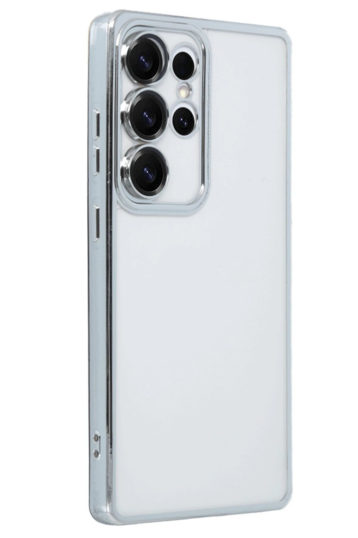 Samsung Galaxy S25 Ultra Kılıf Lensli̇ Si̇li̇kon - Gümüş - Dropx1351-4360