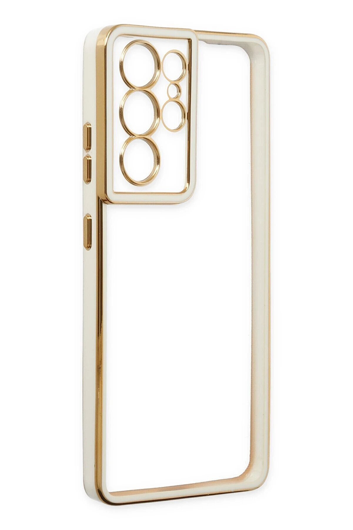 Samsung Galaxy S21 Ultra Kılıf Li̇va Lens Si̇li̇kon - Beyaz - Dropx7588-2220