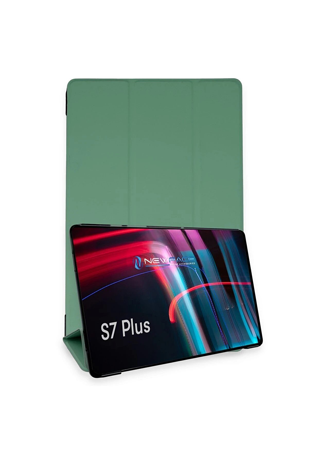 CepteToptan Samsung Galaxy T970 Tab S7 Plus 12.4 Kılıf Tablet Smart Kılıf - Koyu Yeşil - ALVN5240-6744