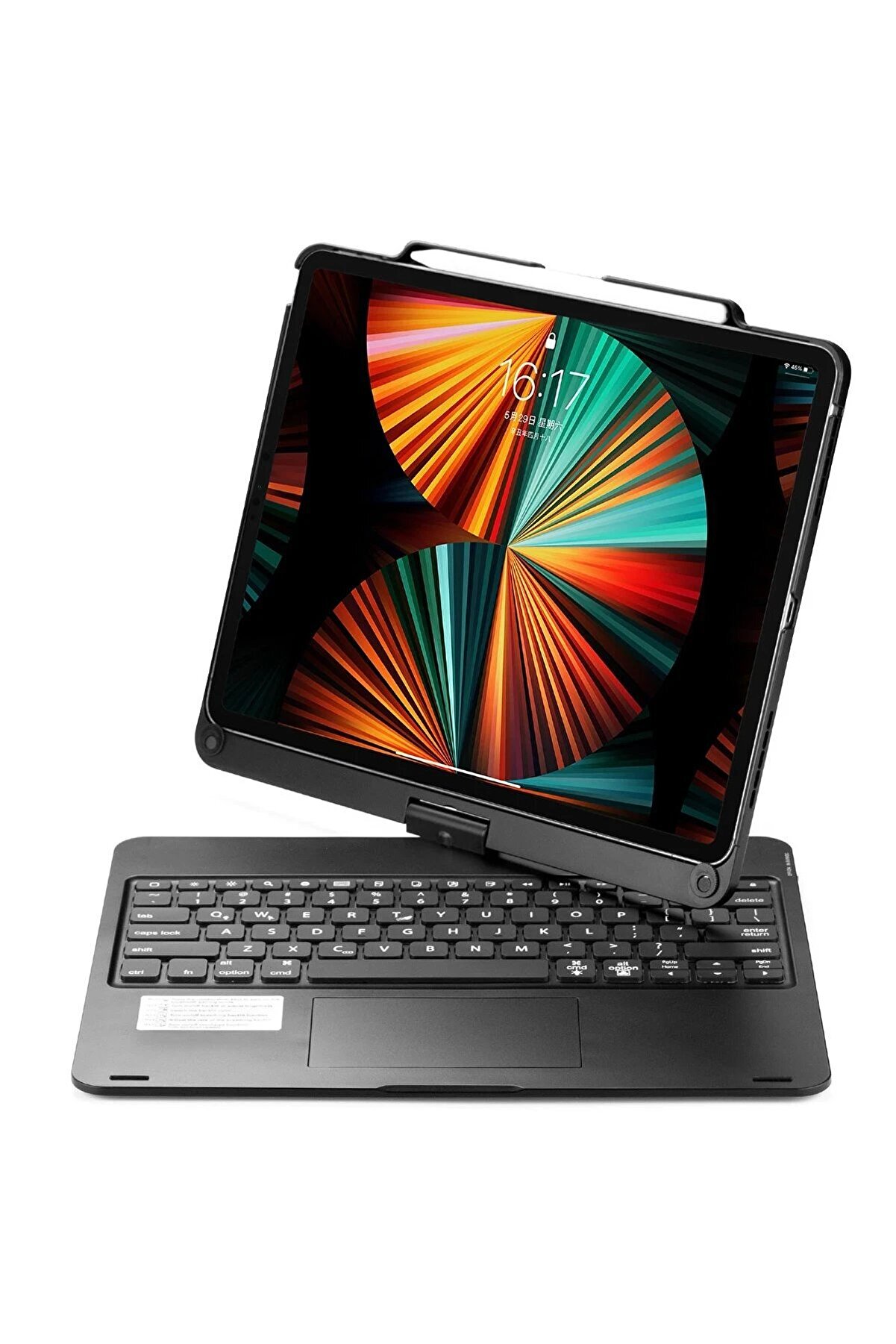 İpad Pro 12.9 (2021) Kılıf Magi̇c Dönen Klavyeli̇ Tablet Kılıf - Si̇yah - Dropx4209-4493