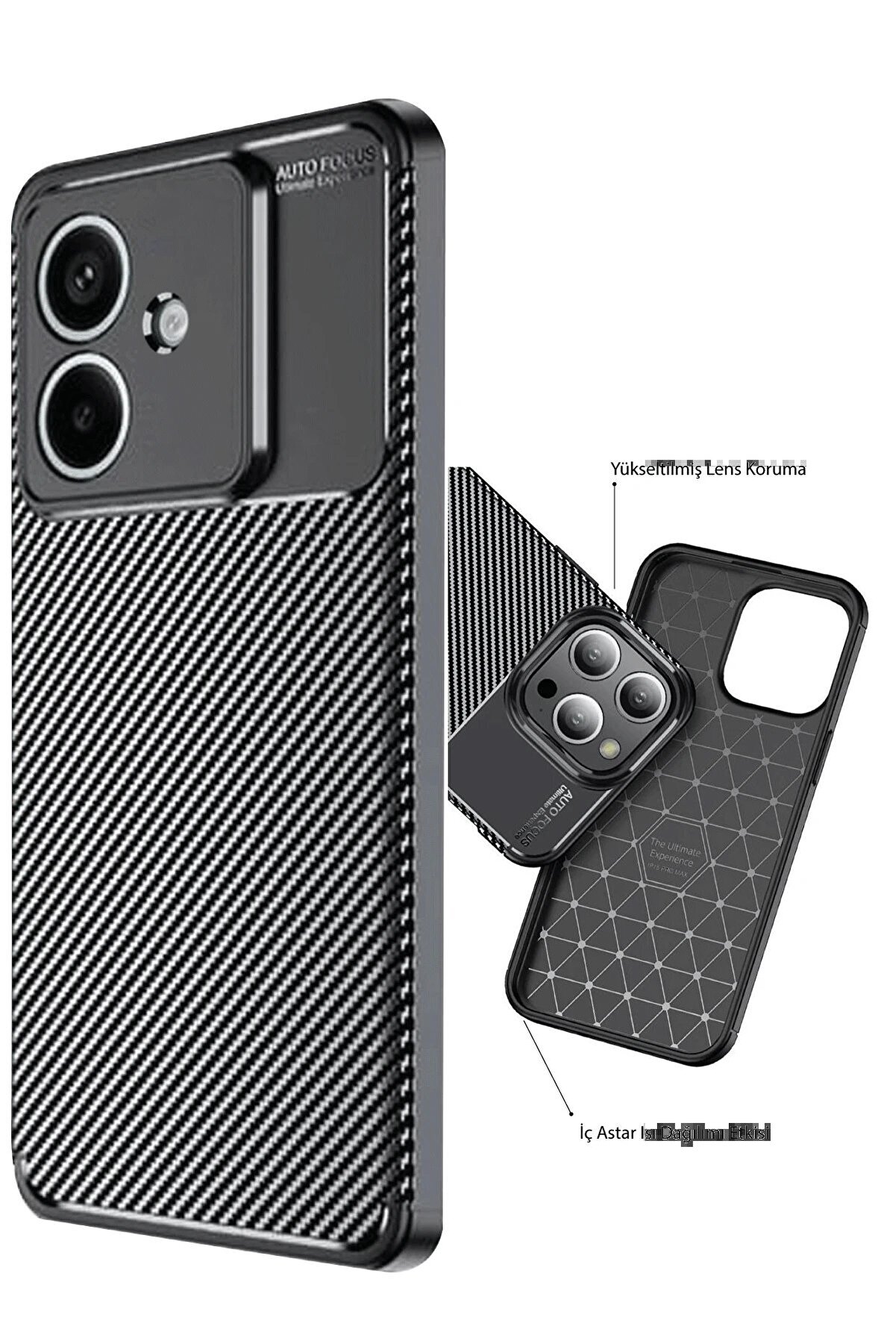 Oppo A3 Kılıf Auto Focus Karbon Kapak - Si̇yah - Dropx3298-4217