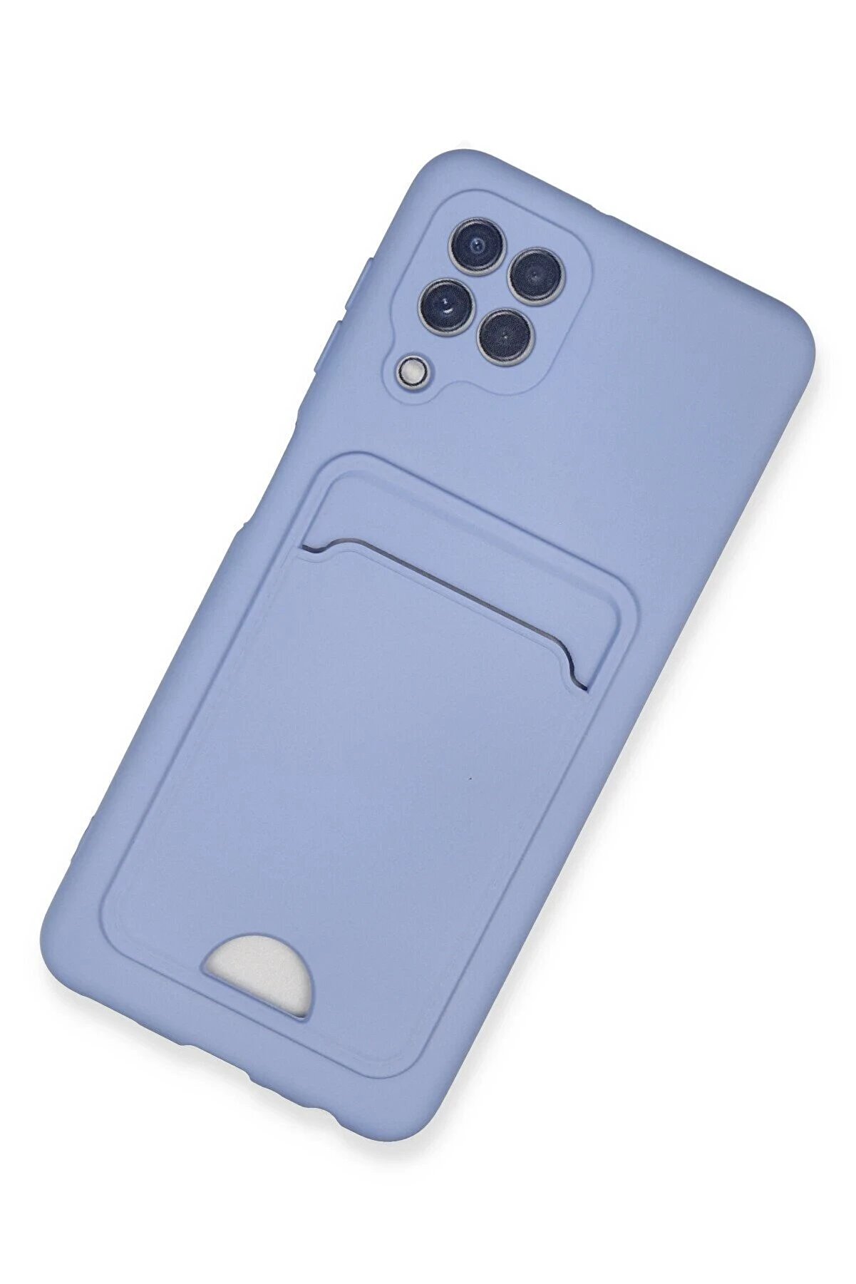 Samsung Galaxy A22 Kılıf Kelvi̇n Kartvi̇zi̇tli̇ Si̇li̇kon - Li̇la - Dropx6220-1387