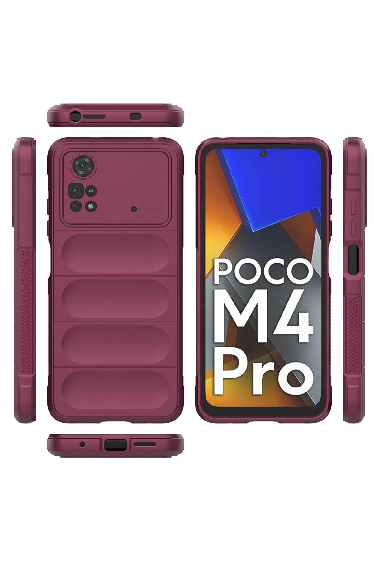 Xi̇aomi̇ Poco M4 Pro 4G Kılıf Opti̇mum Si̇li̇kon - Bordo - Dropx1352-2178