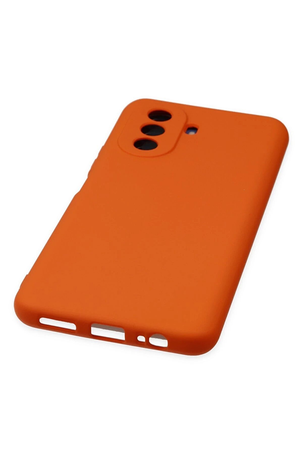 Huawei̇ Nova Y70 Kılıf Nano İ&ccedil;i̇ Kadi̇fe Si̇li̇kon - Turuncu - Dropx3119-7847