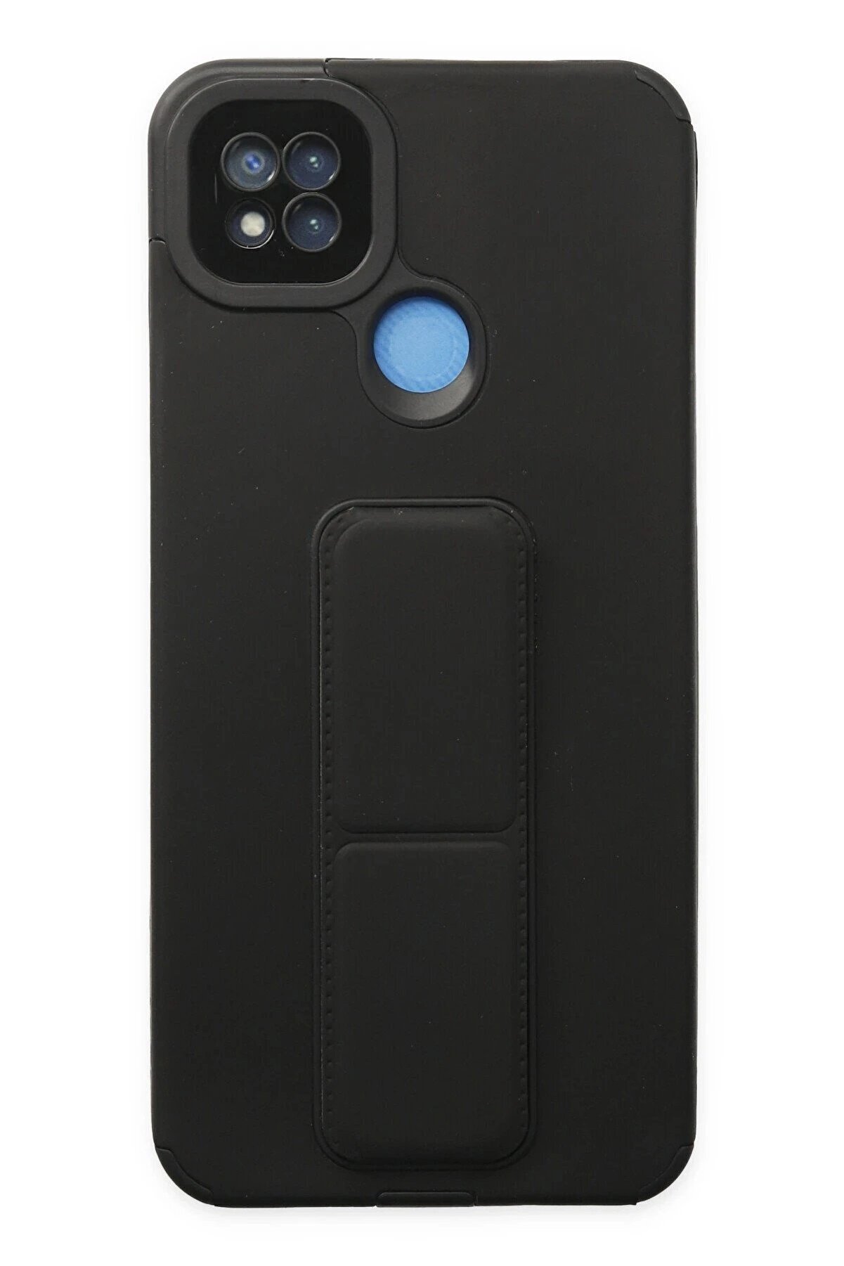 CepteToptan Xiaomi Redmi 9C Kılıf Mega Standlı Silikon - Siyah - DROPX5606-3480