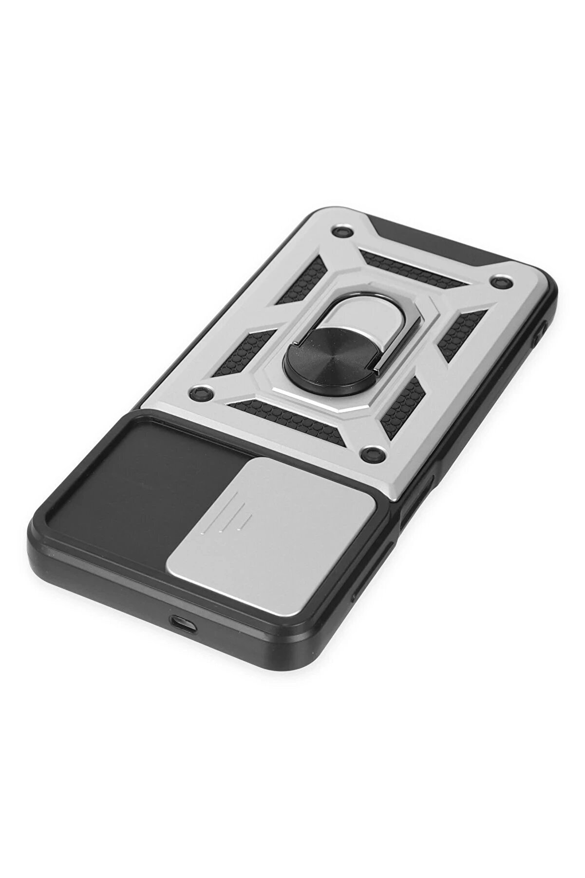 Samsung Galaxy A04S Kılıf Pars Lens Yüzüklü Si̇li̇kon - Gümüş - Dropx8308-3558