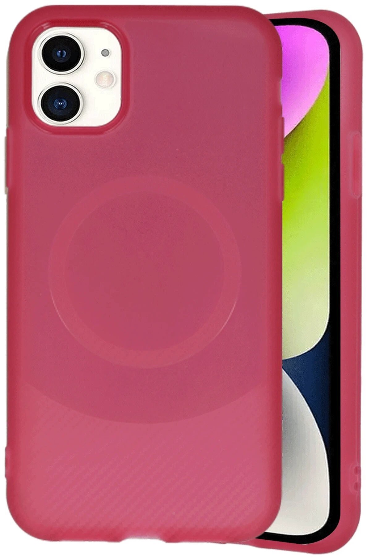 İphone 11 Kılıf Maya Karbon Kapak - Bordo - Dropx1328-1903