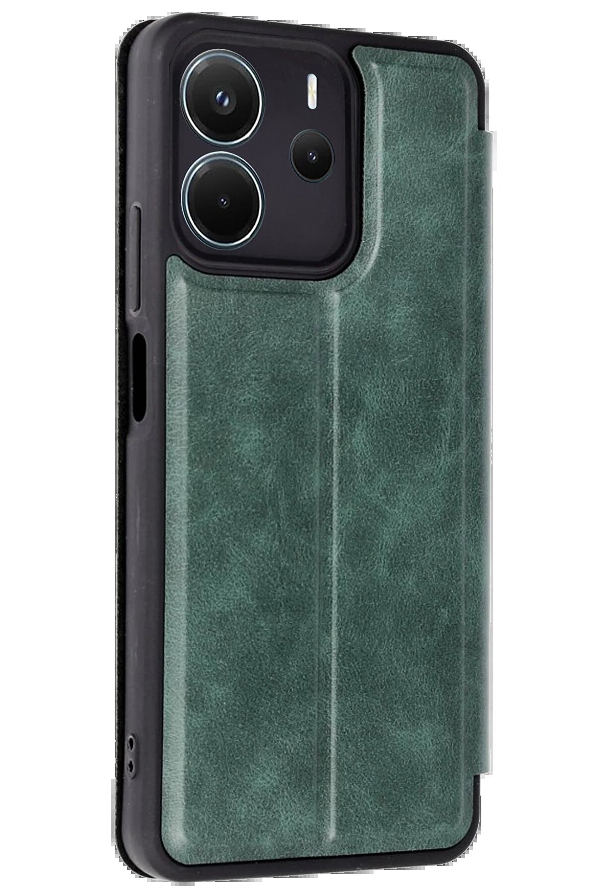 Xi̇aomi̇ Redmi̇ Note 14 4G Kılıf Fli̇p Cover - Koyu Yeşi̇l - Dropx6519-6453