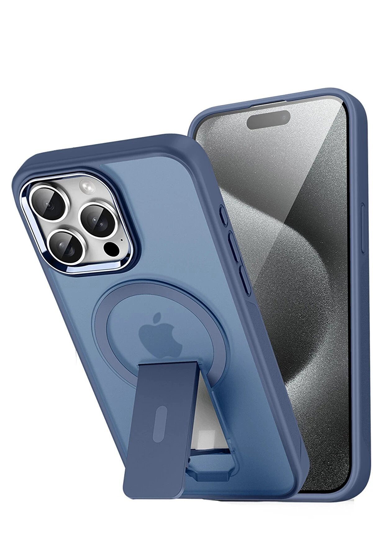 İphone 14 Pro Tork Magsafe Standlı Kapak - Laci̇vert - Dropx1258-1474