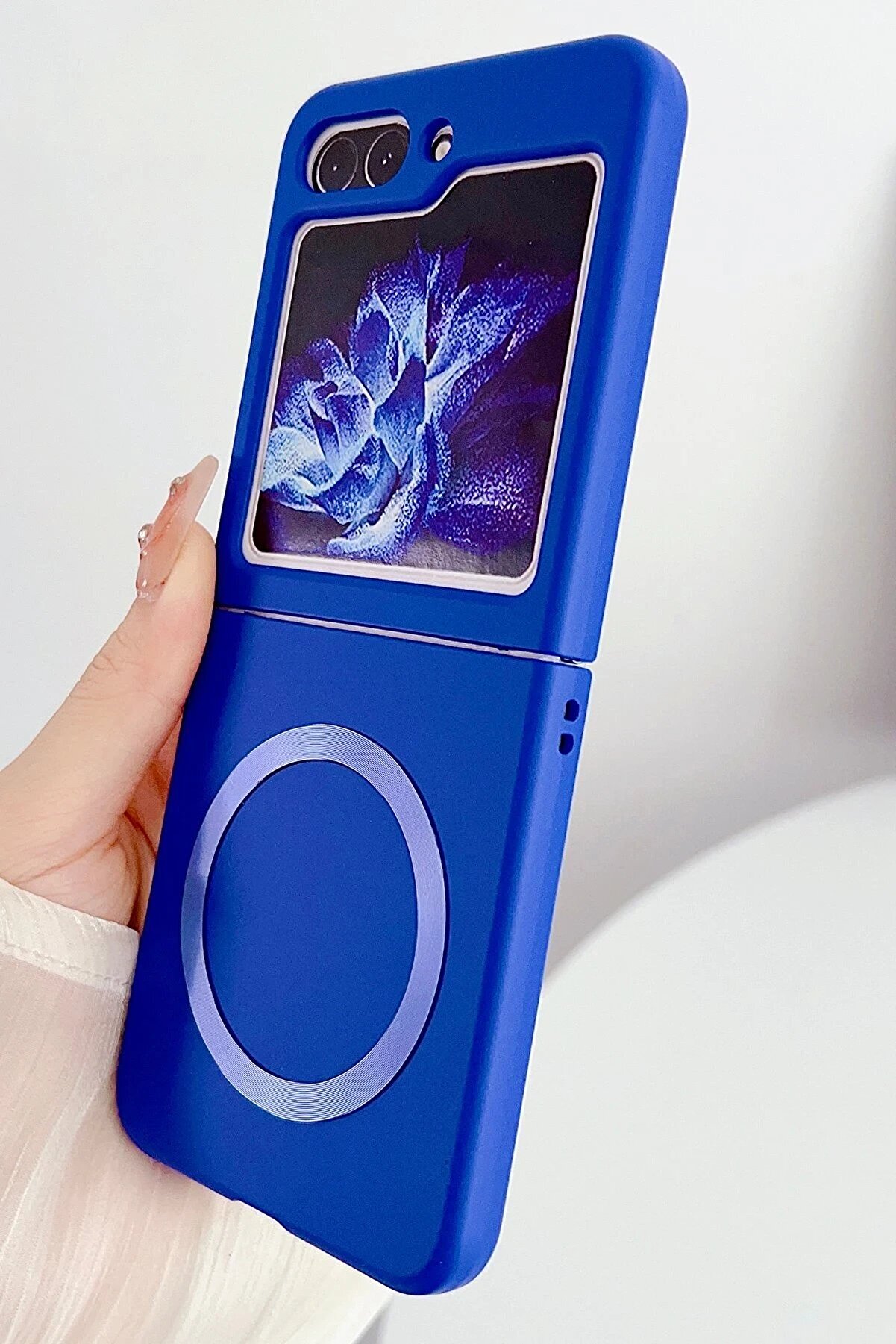 Samsung Galaxy Z Fli̇p 5 Kılıf Mata Fold Kapak - Si̇erra Blue - Dropx9166-6539