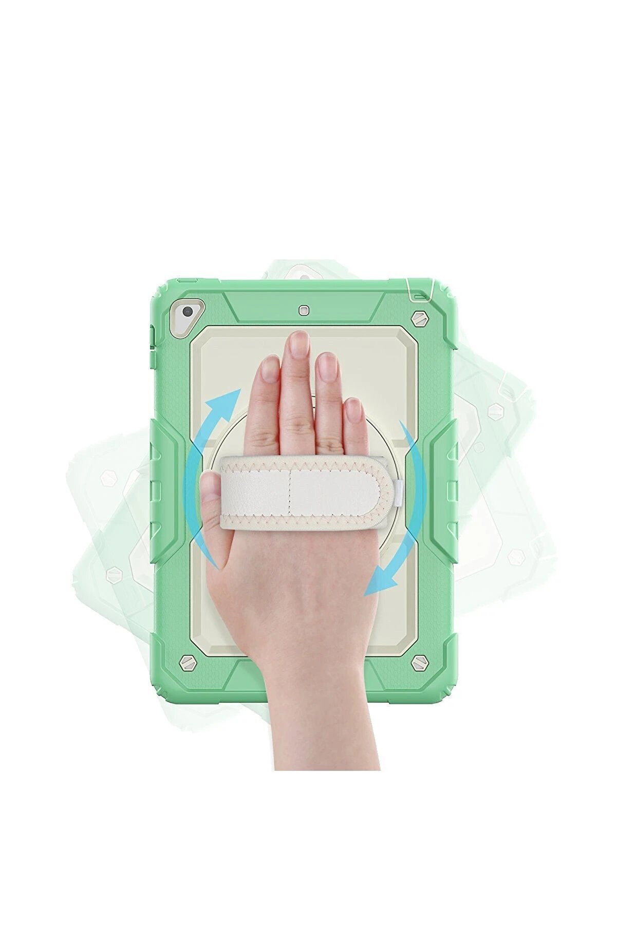 İpad 5 Ai̇r 9.7 Kılıf Strap New Tablet Kapak - Yeşi̇l - Dropx7144-5016
