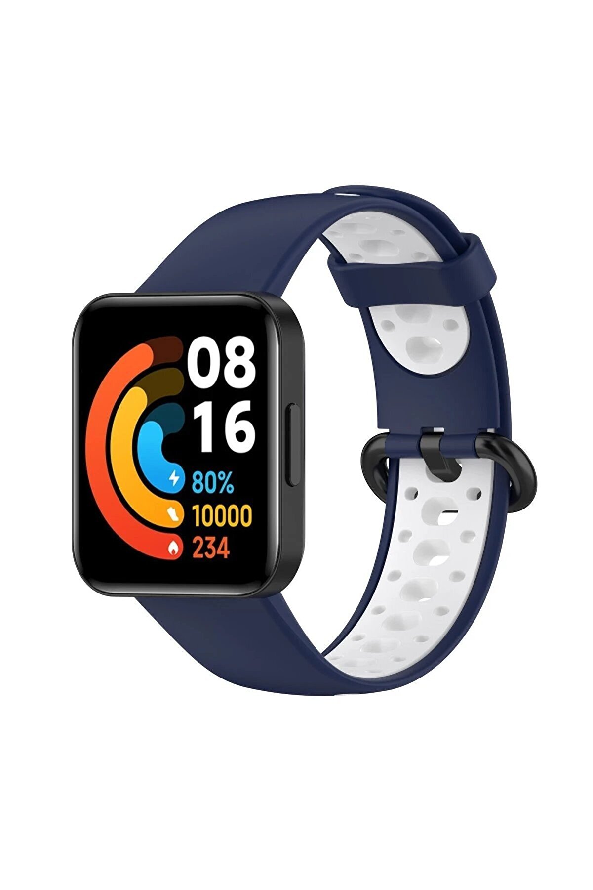 CepteToptan Xiaomi Redmi Watch 2 Spor Delikli Kordon - Lacivert-Beyaz - DROPX6709-8250