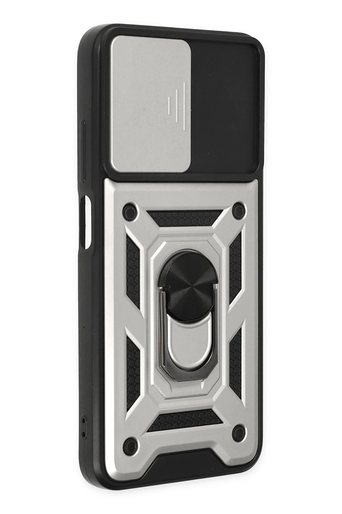 Xi̇aomi̇ Poco M5 Kılıf Pars Lens Yüzüklü Si̇li̇kon - Gümüş - Dropx3933-6761