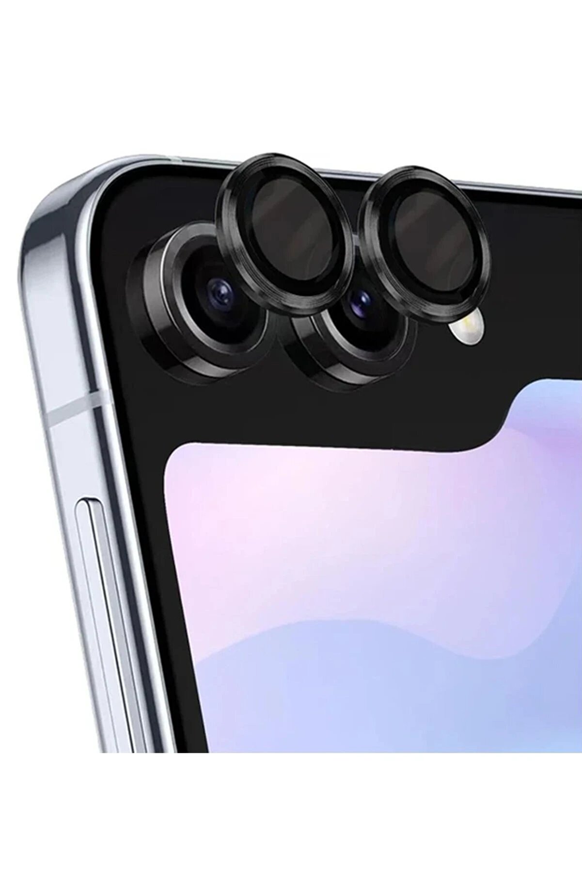 CepteToptan Samsung Galaxy Z Flip 5 Valdez Metal Kamera Lens - Siyah - DROPX6562-5736