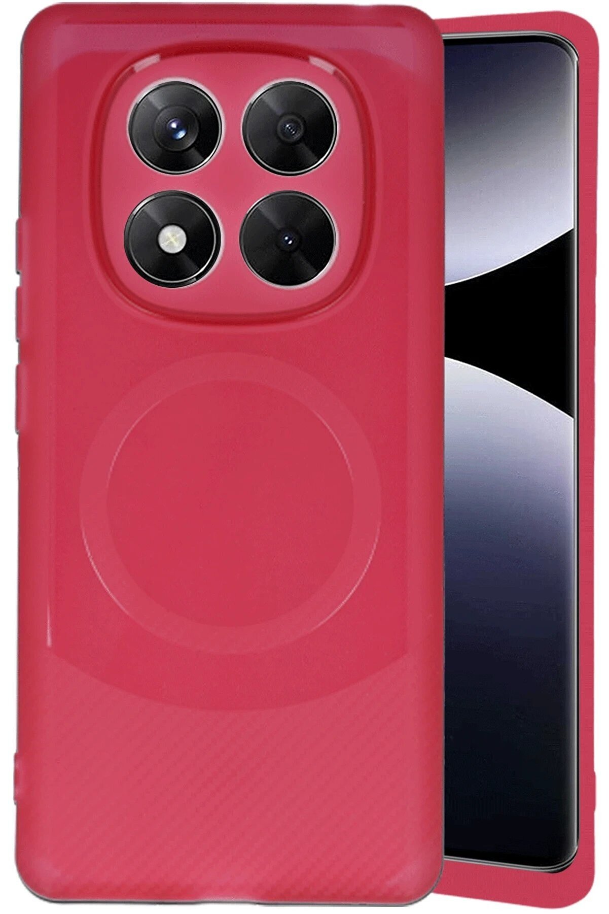 Xi̇aomi̇ Redmi̇ Note 14 Pro 4G Kılıf Maya Karbon Kapak - Bordo - Dropx5431-3725