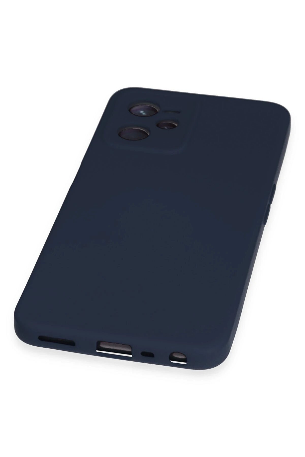 Realme C35 Kılıf Nano İ&ccedil;i̇ Kadi̇fe Si̇li̇kon - Laci̇vert - Dropx6305-5370