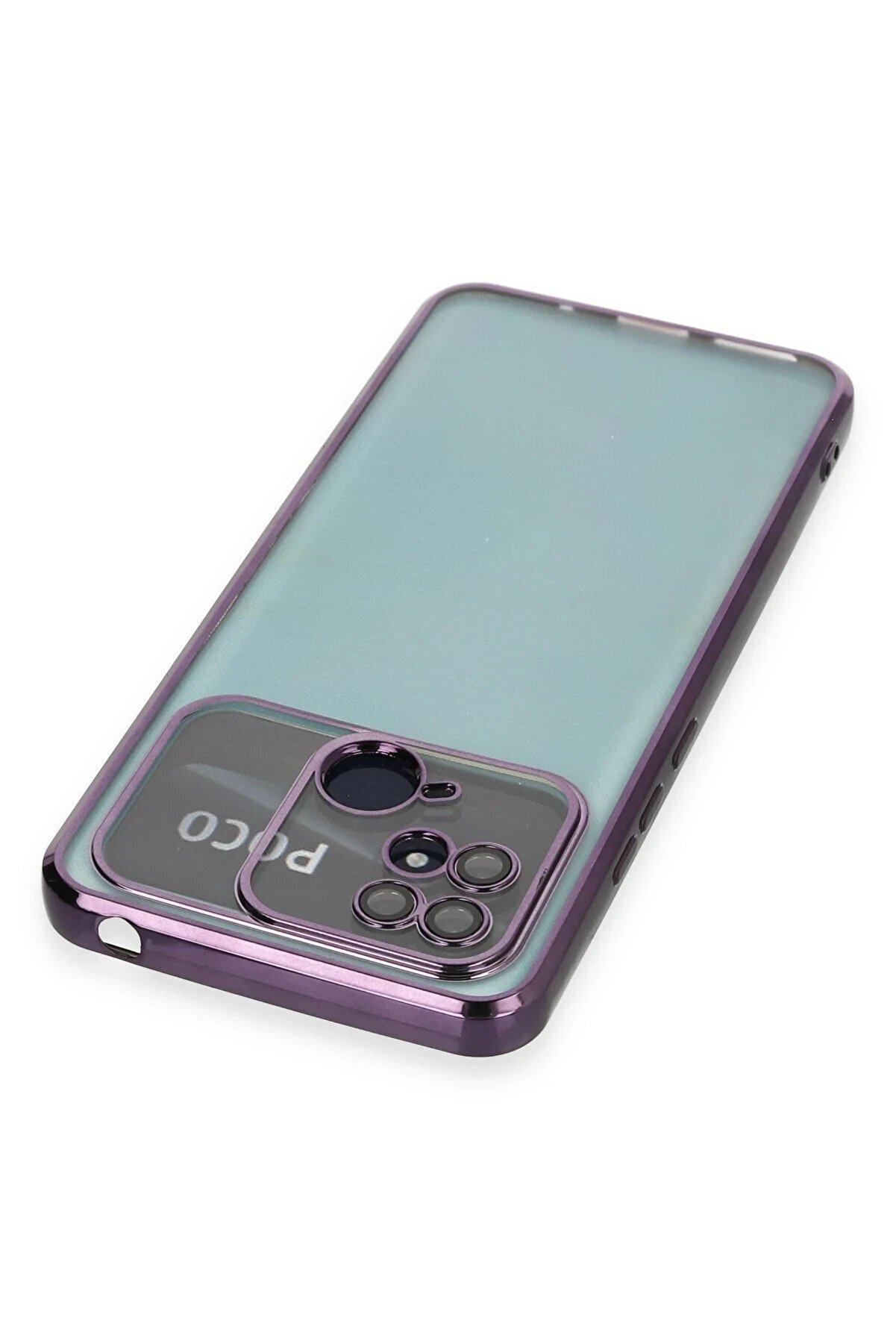 Xi̇aomi̇ Redmi̇ 10C Kılıf Lensli̇ Si̇li̇kon - Mor - Dropx9046-6505