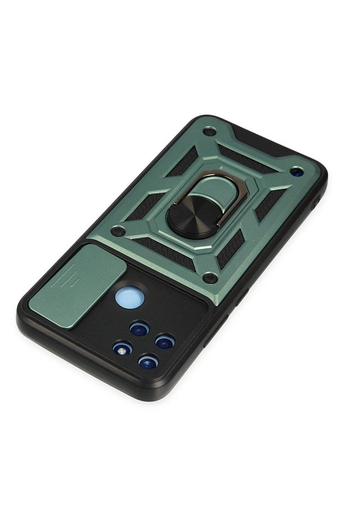 Realme C25Y Kılıf Pars Lens Yüzüklü Si̇li̇kon - Yeşi̇l - Dropx3050-6754
