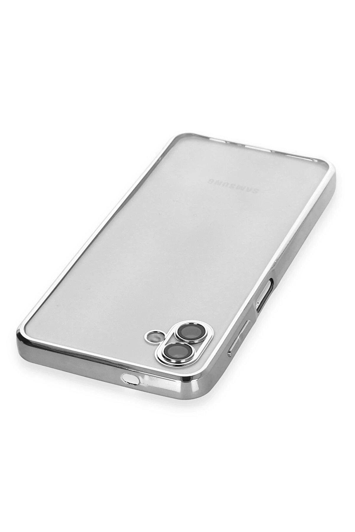 Samsung Galaxy A04 Kılıf Lensli̇ Si̇li̇kon - Gümüş - Dropx5930-5439