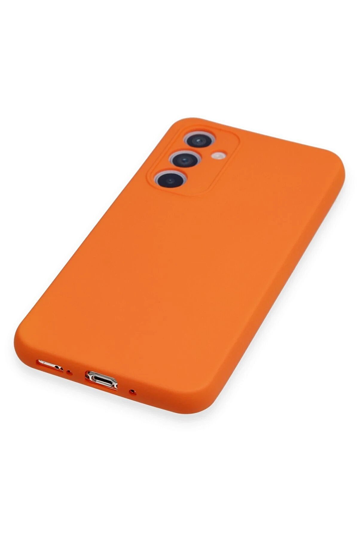 Samsung Galaxy A34 5G Kılıf Nano İçi̇ Kadi̇fe Si̇li̇kon - Turuncu - Dropx6106-6382