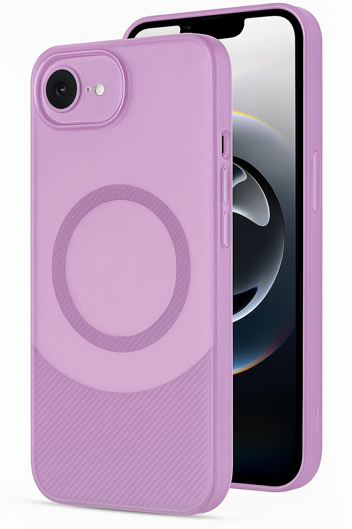 İphone 16E Kılıf Maya Karbon Kapak - Mürdüm - Dropx6784-6089