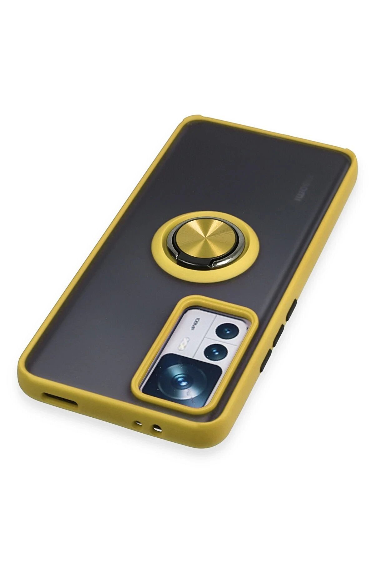 Xi̇aomi̇ Mi̇ 12T Pro Kılıf Montreal Yüzüklü Si̇li̇kon Kapak - Sarı - Dropx9979-1648