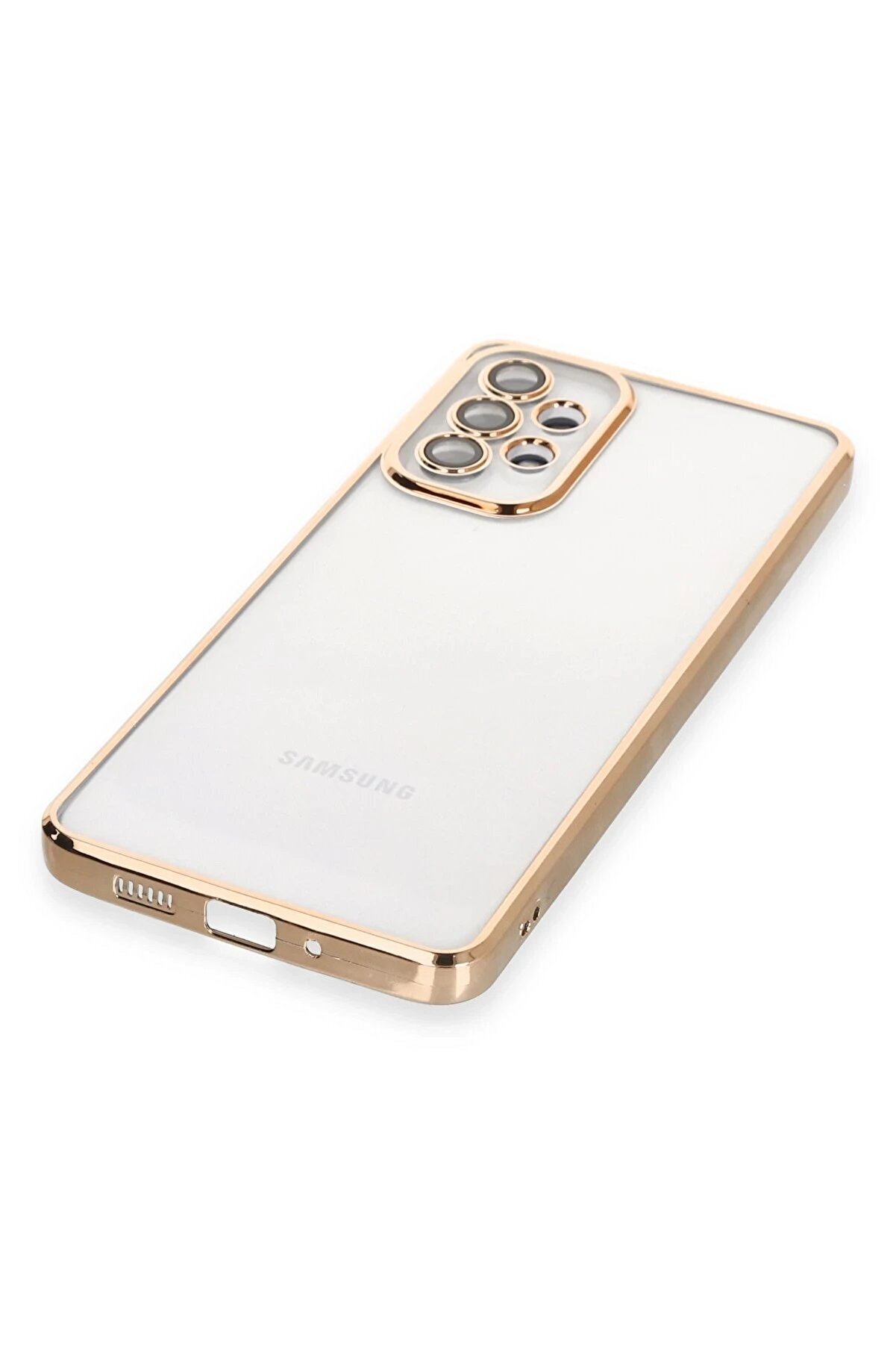 Samsung Galaxy A33 5G Kılıf Lensli̇ Si̇li̇kon - Gold - Dropx2908-6764