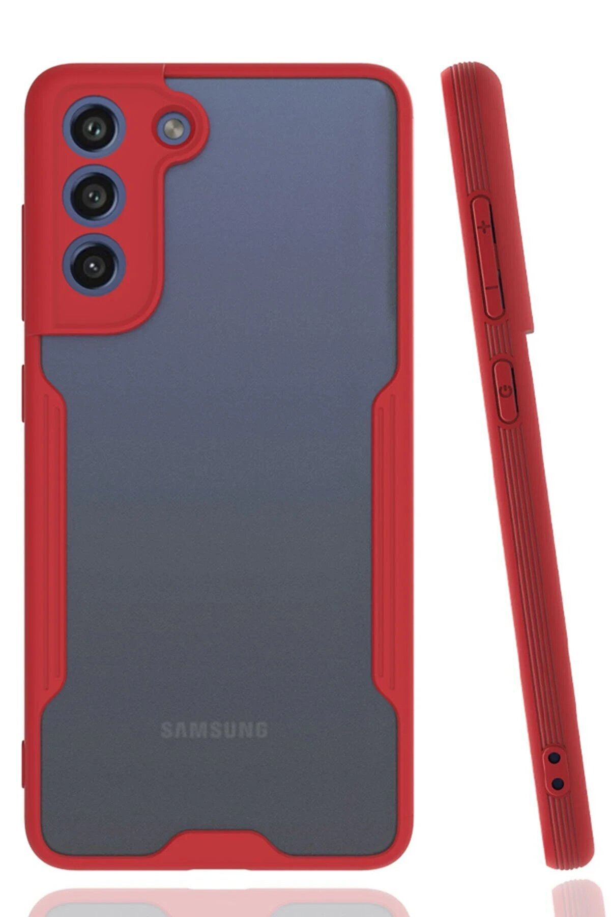 Samsung Galaxy S21 Fe Kılıf Plati̇n Si̇li̇kon - Kırmızı - Dropx1976-8843