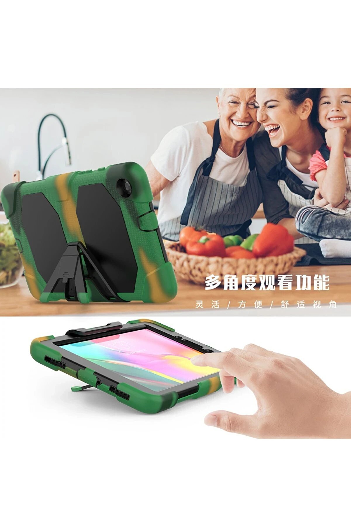 Samsung Galaxy T290 Tab A 8 Kılıf Gri̇ffi̇n Tablet Kapak - Kamuflaj - Dropx3095-5722