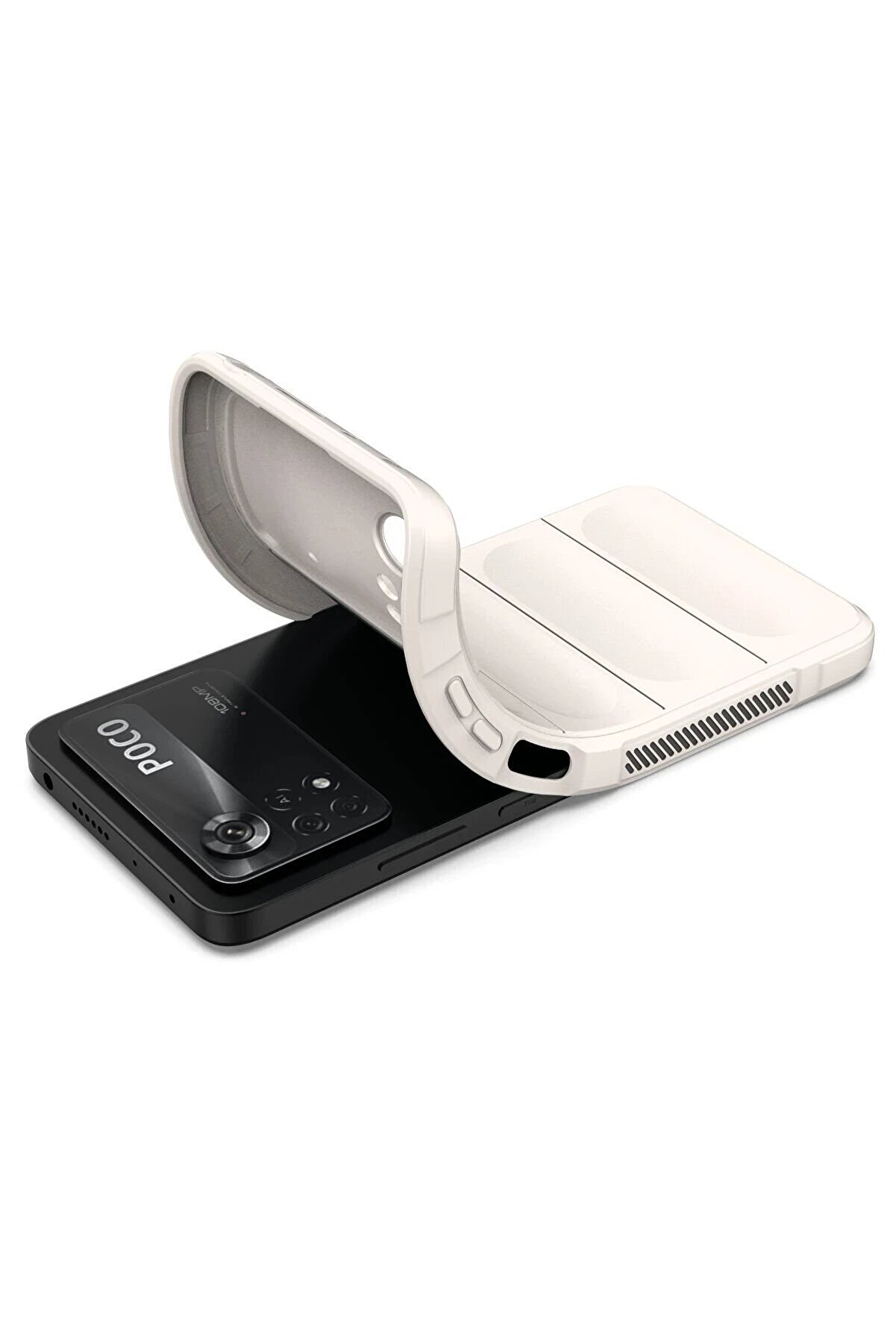 Xi̇aomi̇ Poco X4 Pro 5G Kılıf Opti̇mum Si̇li̇kon - Krem - Dropx4104-3038