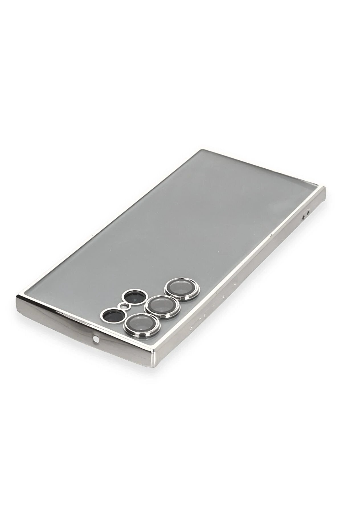 Samsung Galaxy S22 Ultra Kılıf Lensli̇ Si̇li̇kon - Gümüş - Dropx7976-1317