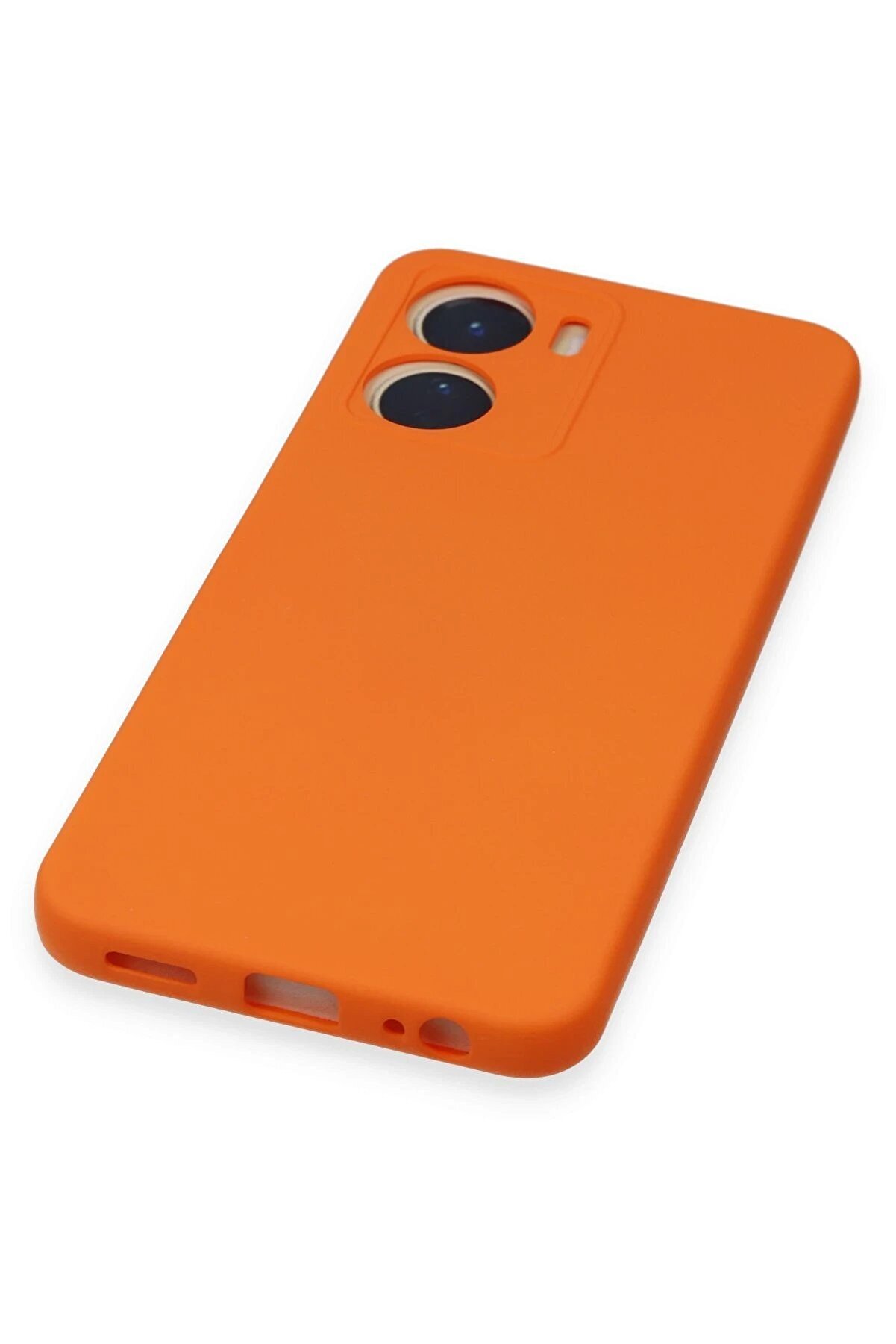 Vi̇vo Y16 Kılıf Nano İ&ccedil;i̇ Kadi̇fe Si̇li̇kon - Turuncu - Dropx8733-6237