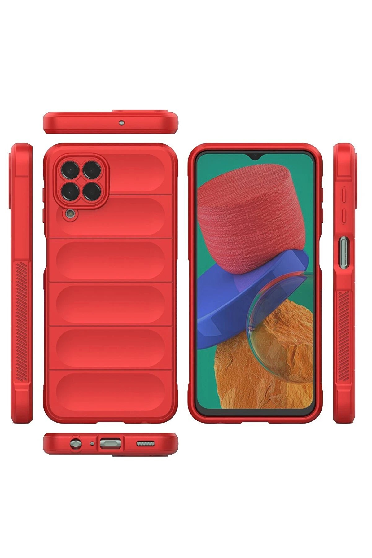 Samsung Galaxy M33 Kılıf Opti̇mum Si̇li̇kon - Kırmızı - Dropx6818-1064