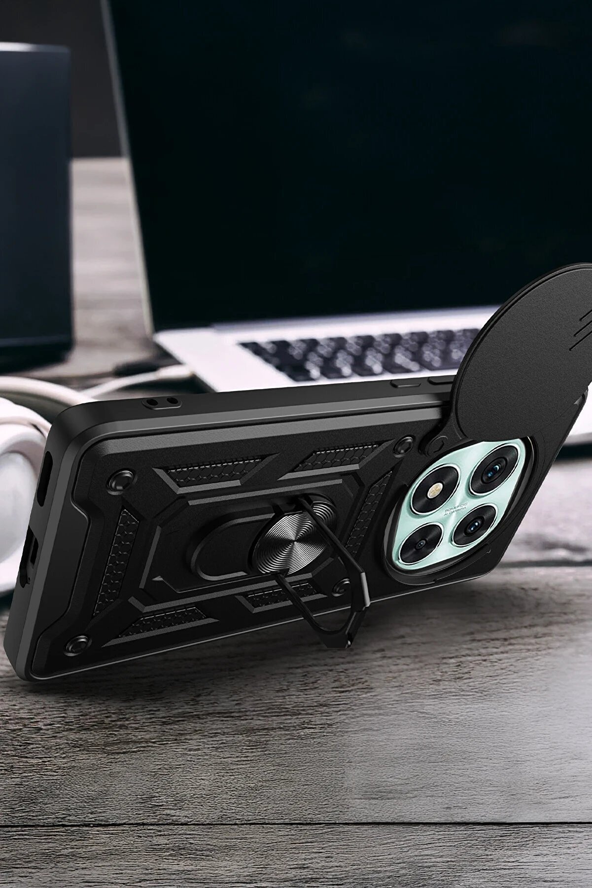 Xi̇aomi̇ Redmi̇ Note 14 Pro 4G Kılıf Pars Lens Yüzüklü Si̇li̇kon - Yeşi̇l - Dropx8418-4552