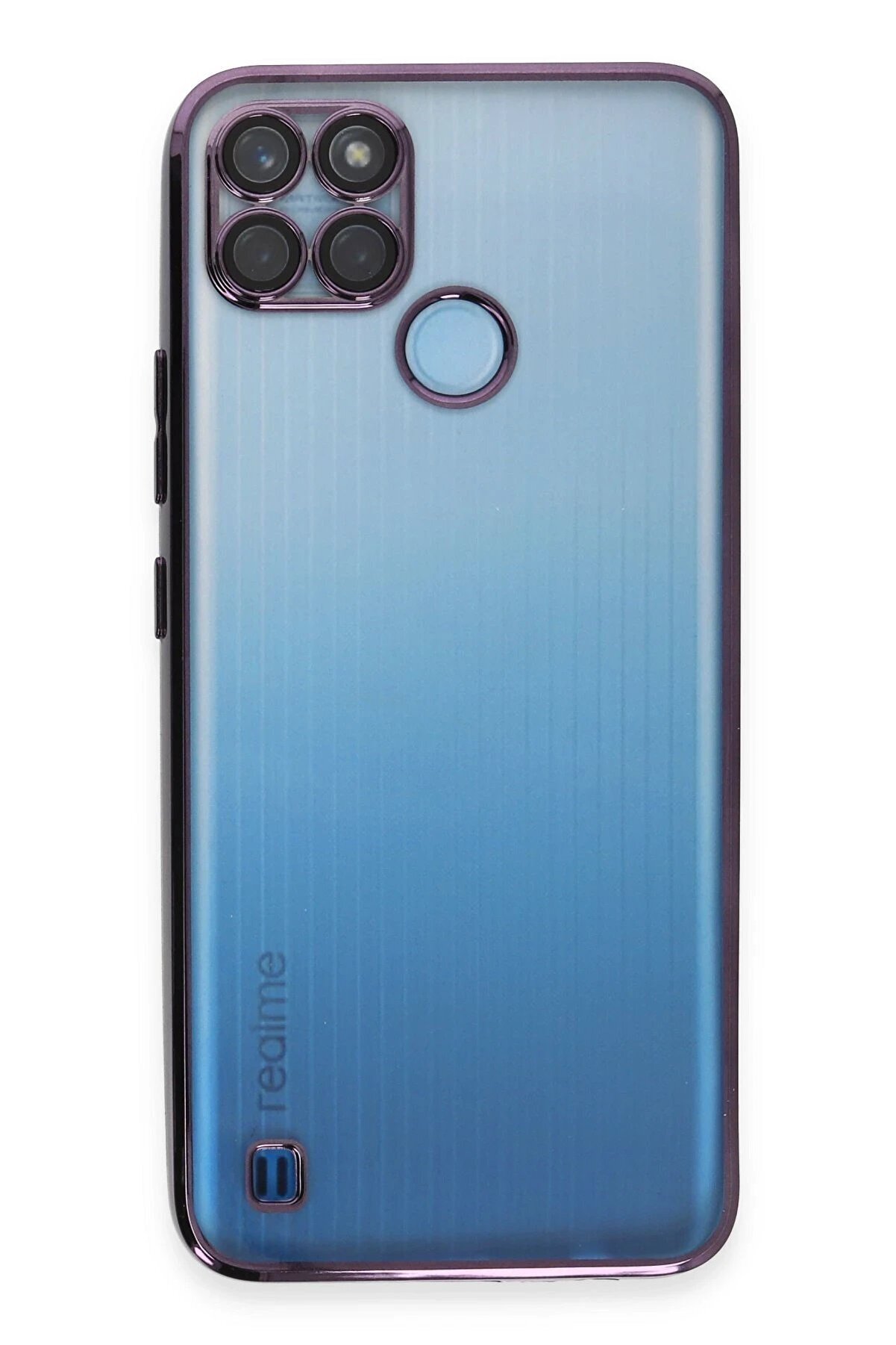 Realme C25Y Kılıf Lensli̇ Si̇li̇kon - Mor - Dropx8040-9381