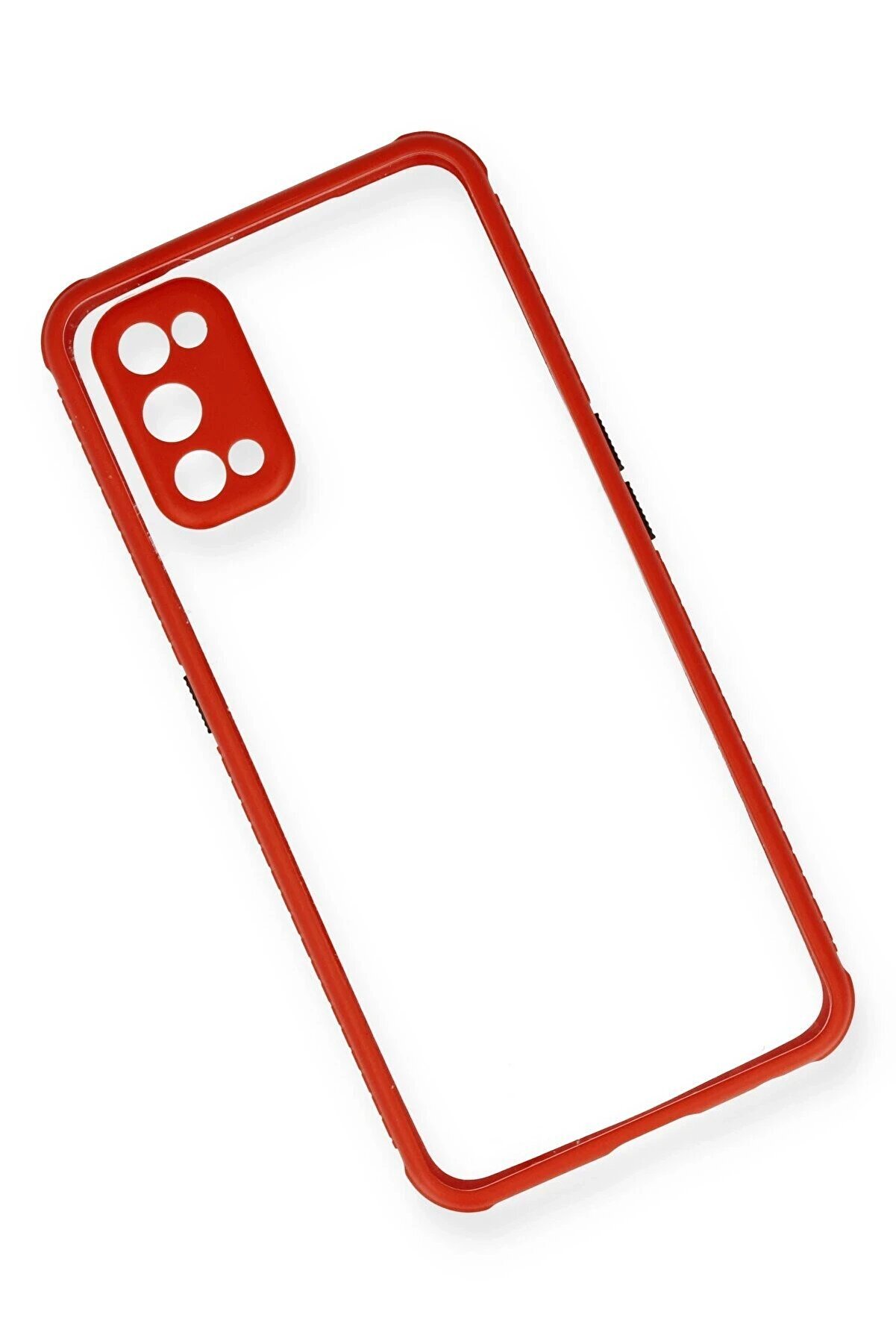 Realme 7 Pro Kılıf Mi̇ami̇ Şeffaf Si̇li̇kon - Kırmızı - Dropx2695-4823