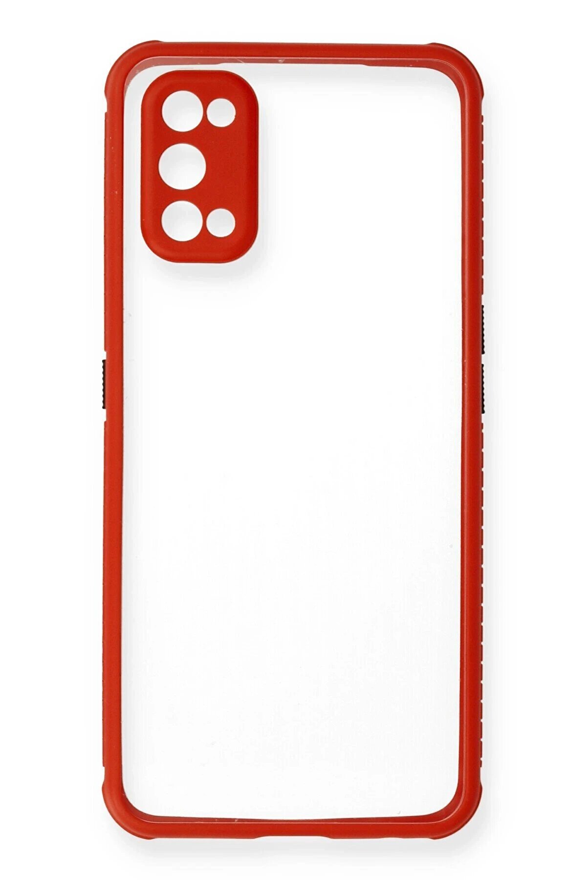 Realme 7 Pro Kılıf Mi̇ami̇ Şeffaf Si̇li̇kon - Kırmızı - Dropx2695-4823