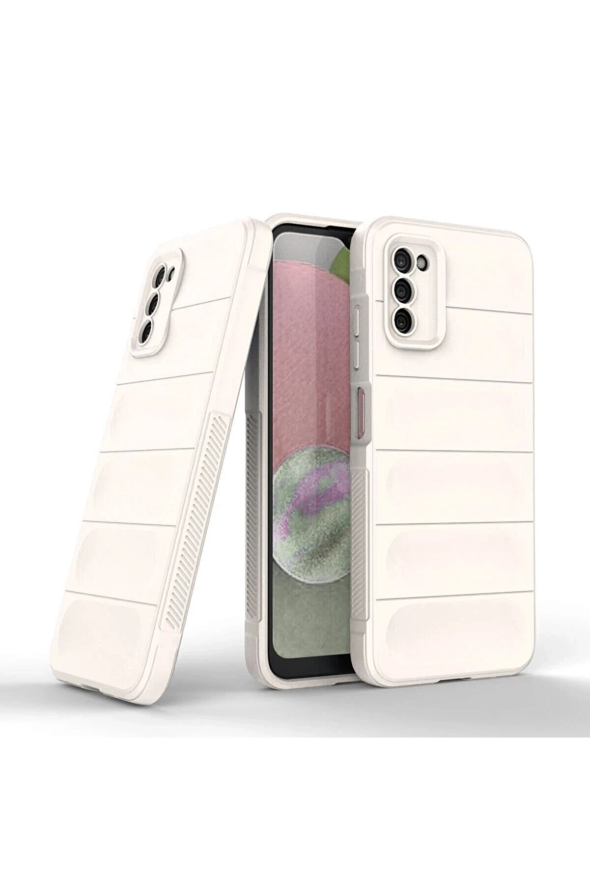 Samsung Galaxy A03S Kılıf Opti̇mum Si̇li̇kon - Krem - Dropx7626-6542