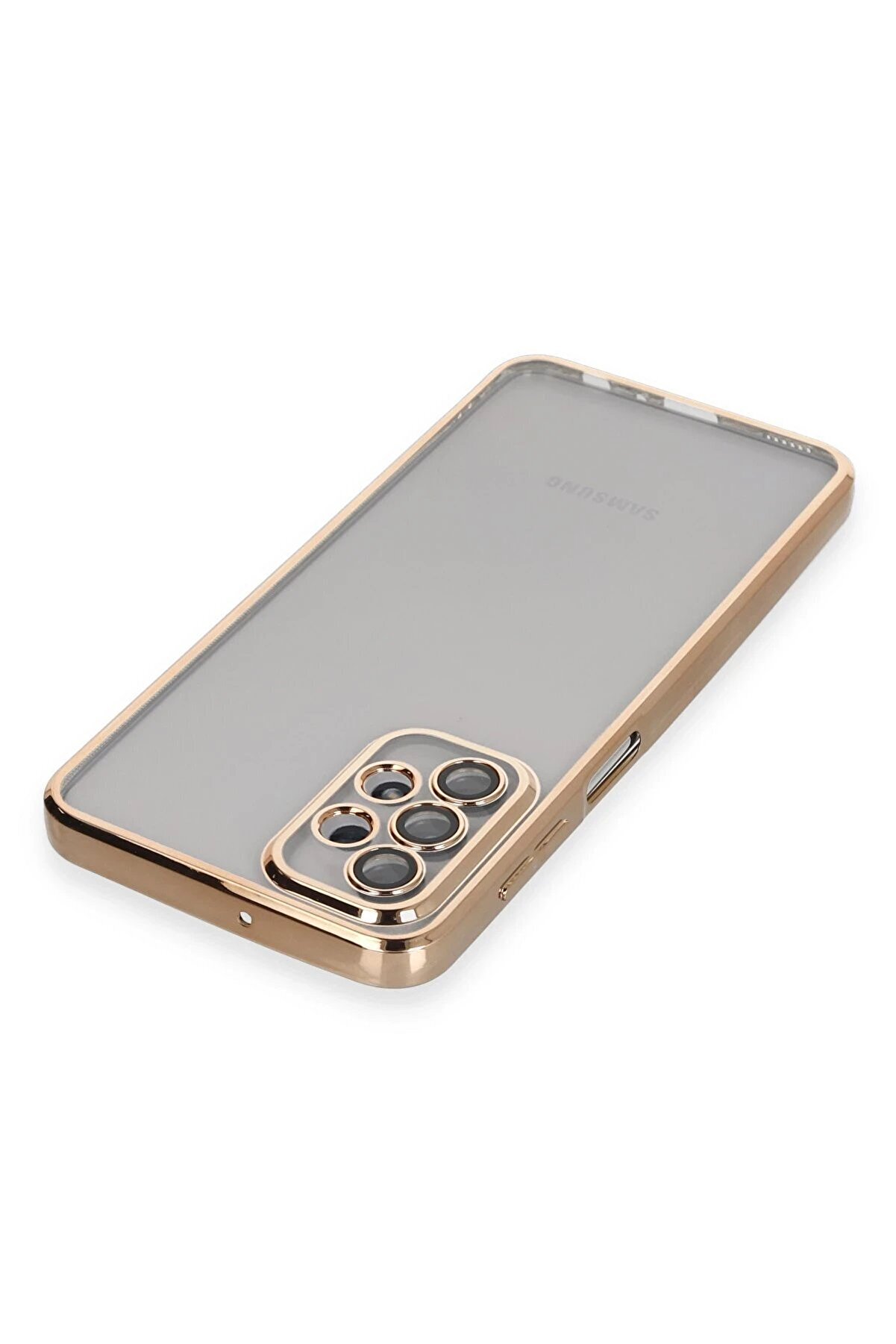 Samsung Galaxy A23 4G Kılıf Lensli̇ Si̇li̇kon - Gold - Dropx1362-4118