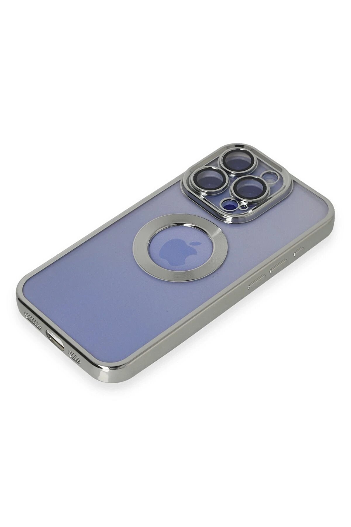 İphone 15 Pro Max Kılıf Slot Si̇li̇kon - Gümüş - Dropx3126-5172