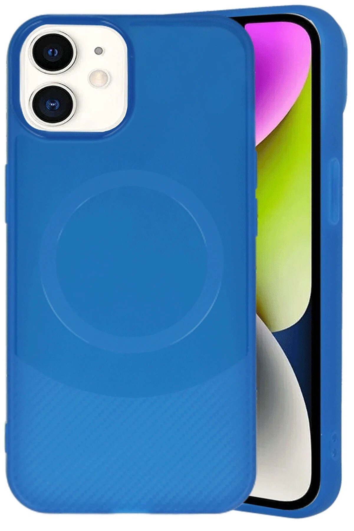 İphone 11 Kılıf Maya Karbon Kapak - Laci̇vert - Dropx3136-6540