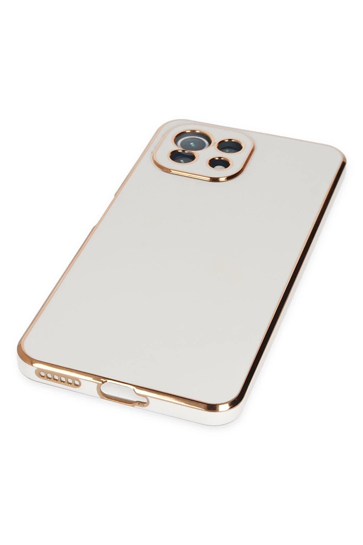 Xi̇aomi̇ Mi̇ 11 Li̇te Kılıf Volet Si̇li̇kon - Beyaz - Dropx8786-3869