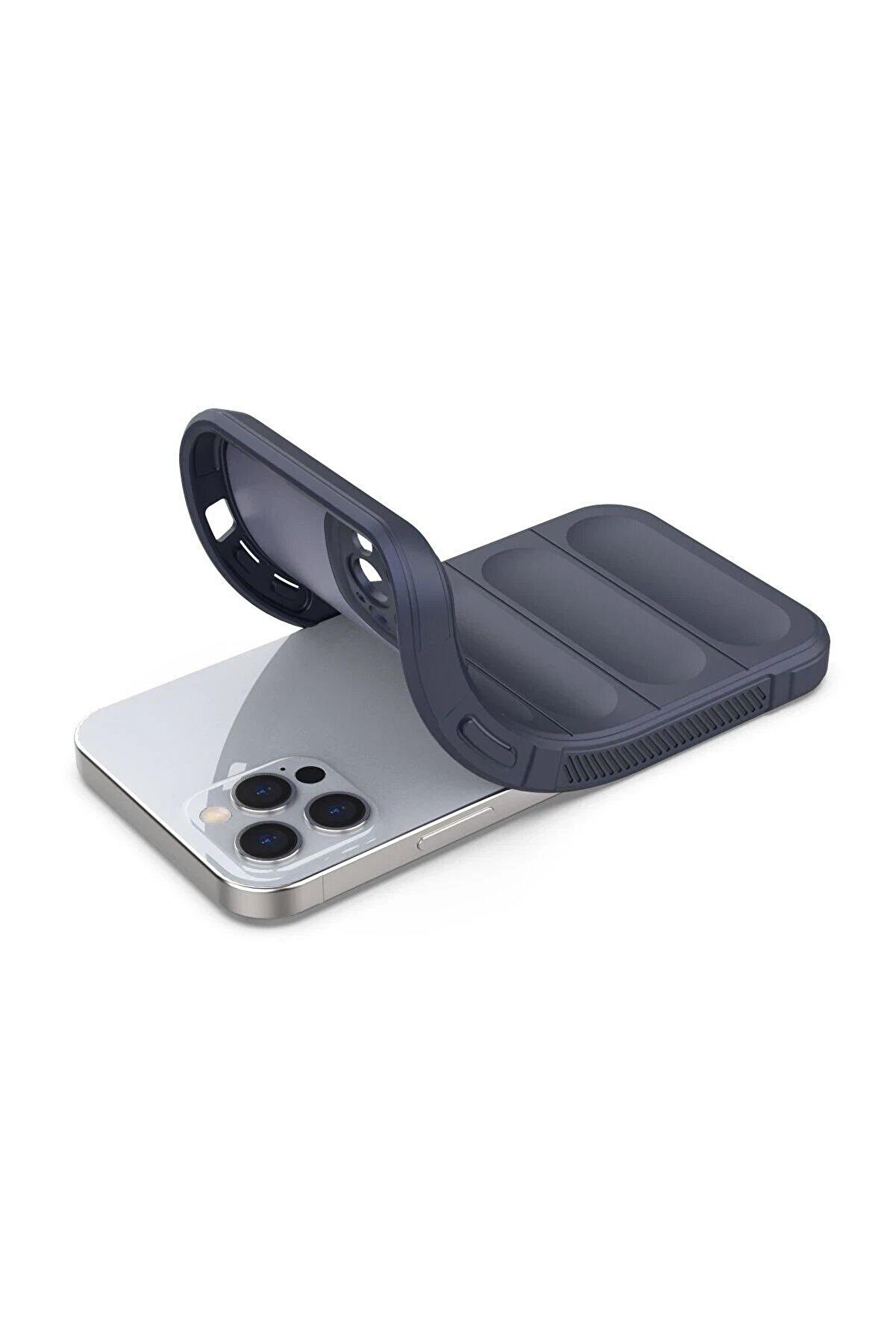 İphone 12 Pro Kılıf Opti̇mum Si̇li̇kon - Laci̇vert - Dropx3240-2366