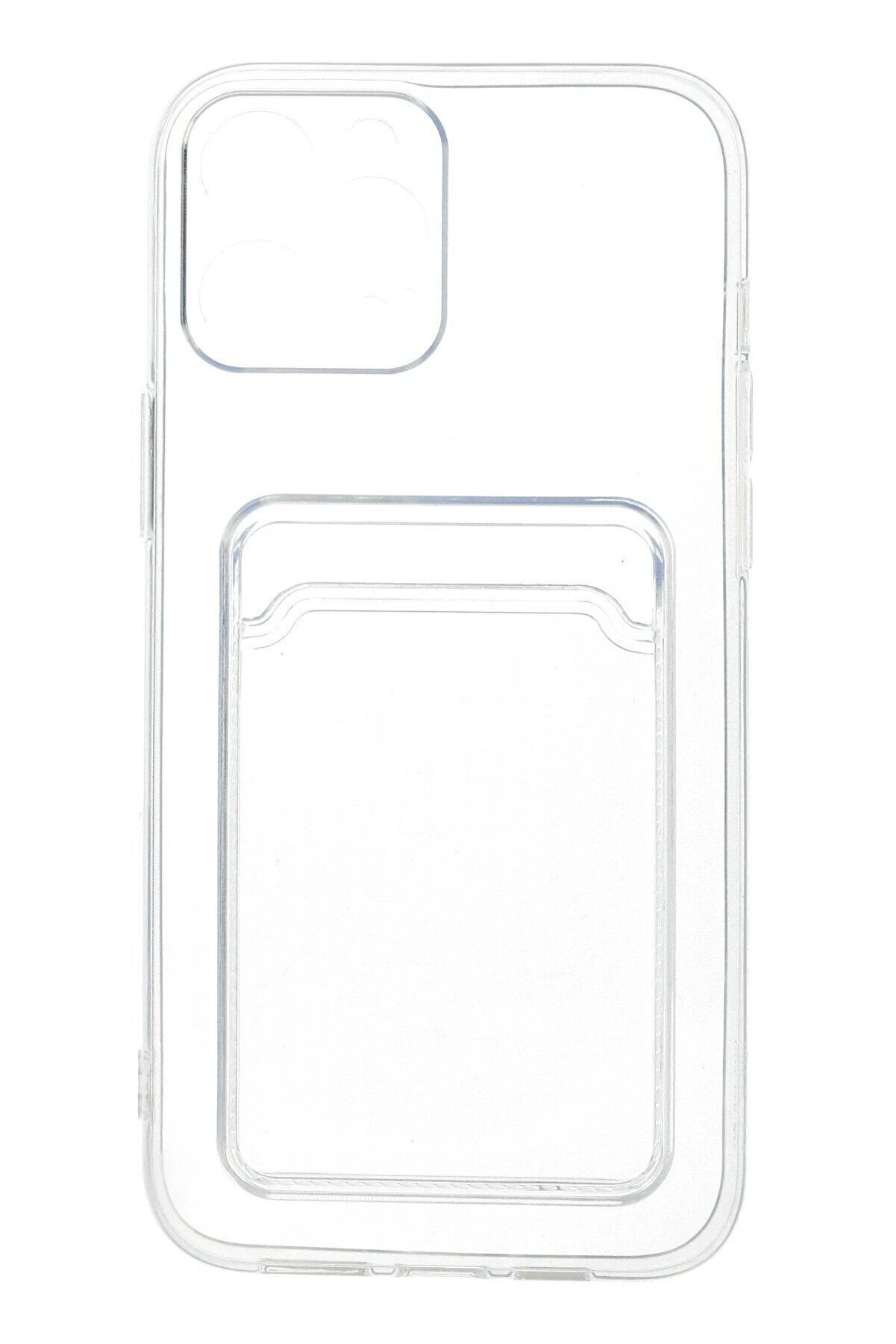 İphone 12 Pro Max Kılıf Kart Şeffaf Si̇li̇kon - Şeffaf - Dropx1326-3781
