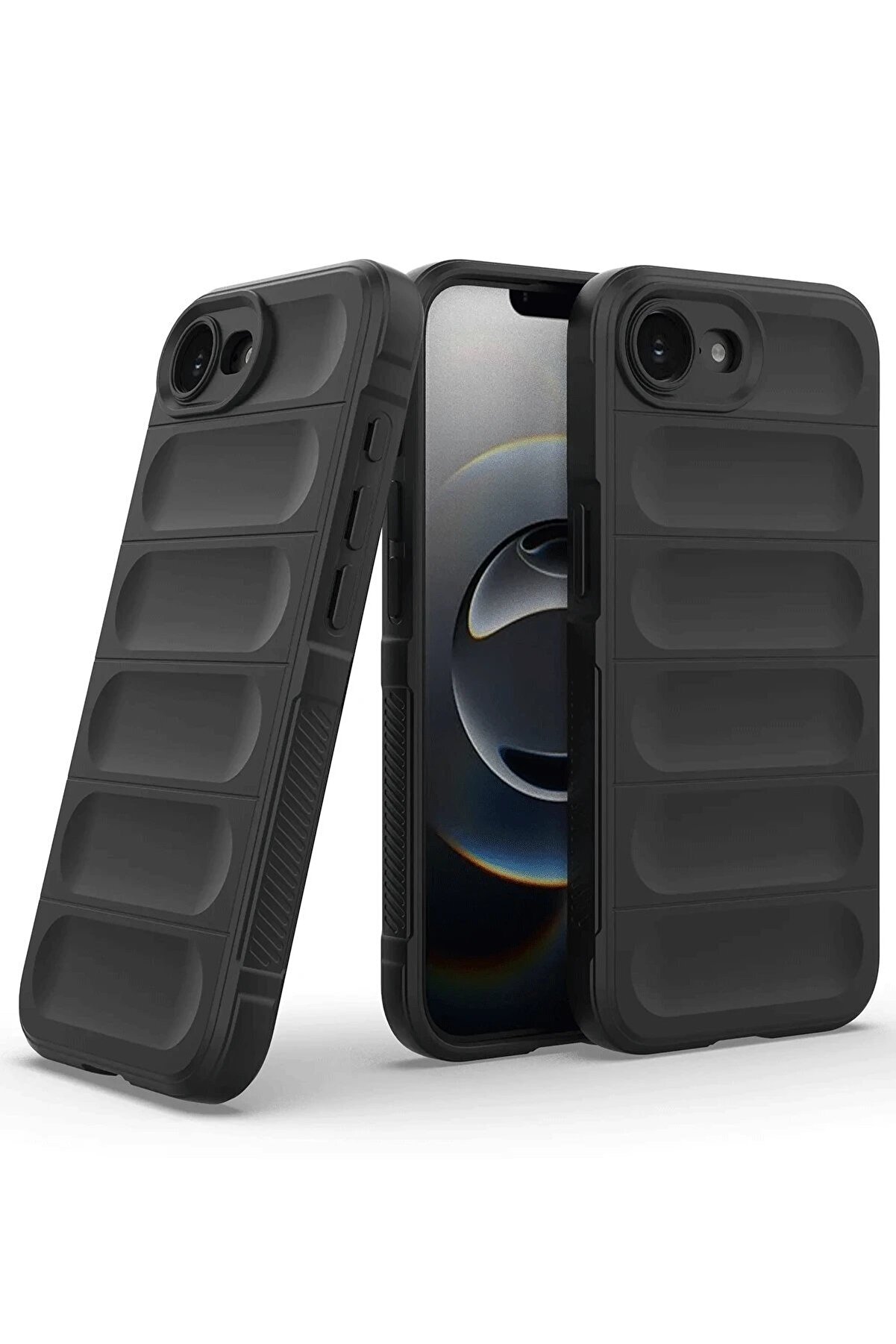 İphone 16E Kılıf Opti̇mum Si̇li̇kon - Si̇yah - Dropx9939-7453