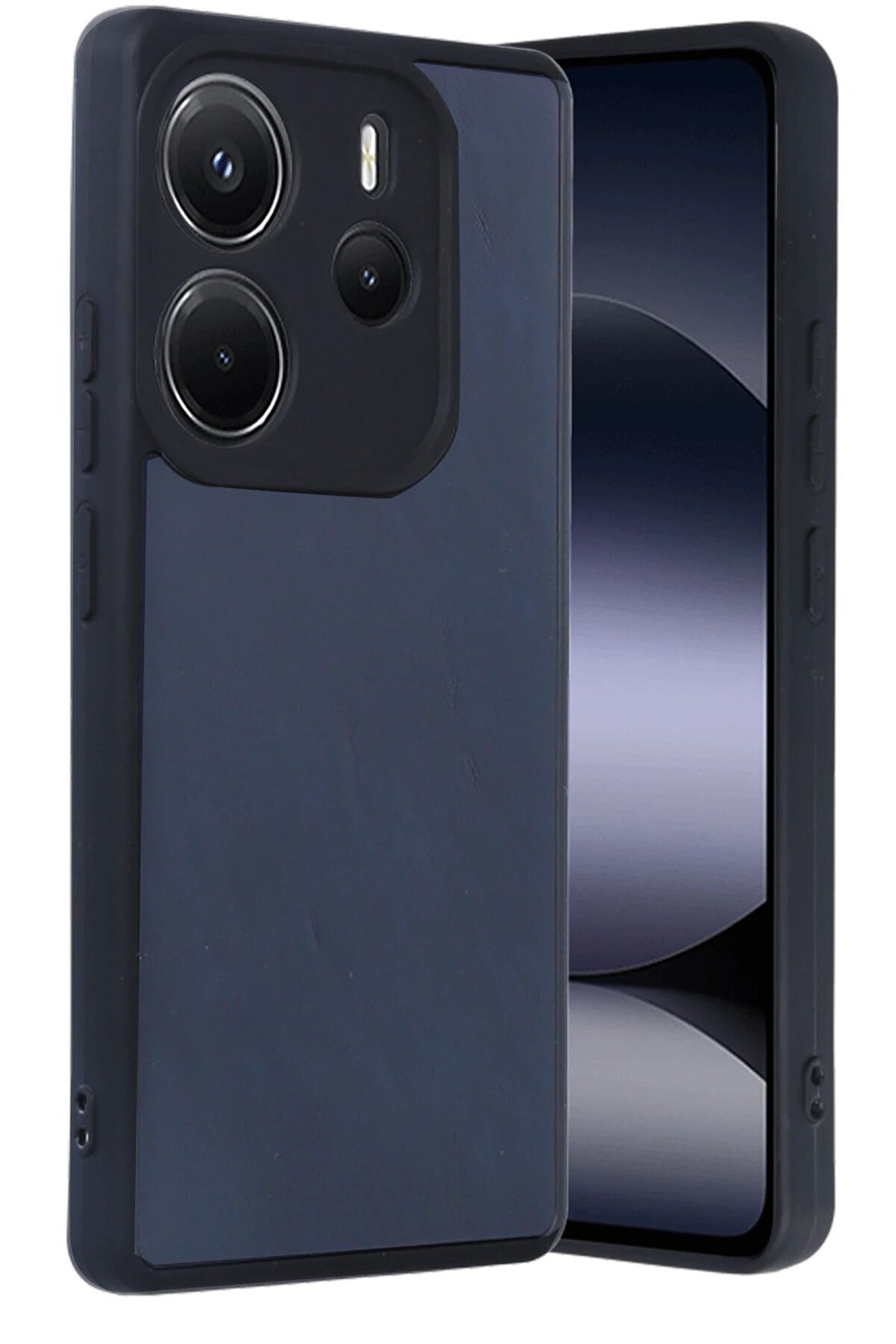 Xi̇aomi̇ Redmi̇ Note 14 4G Kılıf Aras Deri̇ Kapak - Laci̇vert - Dropx4957-4776