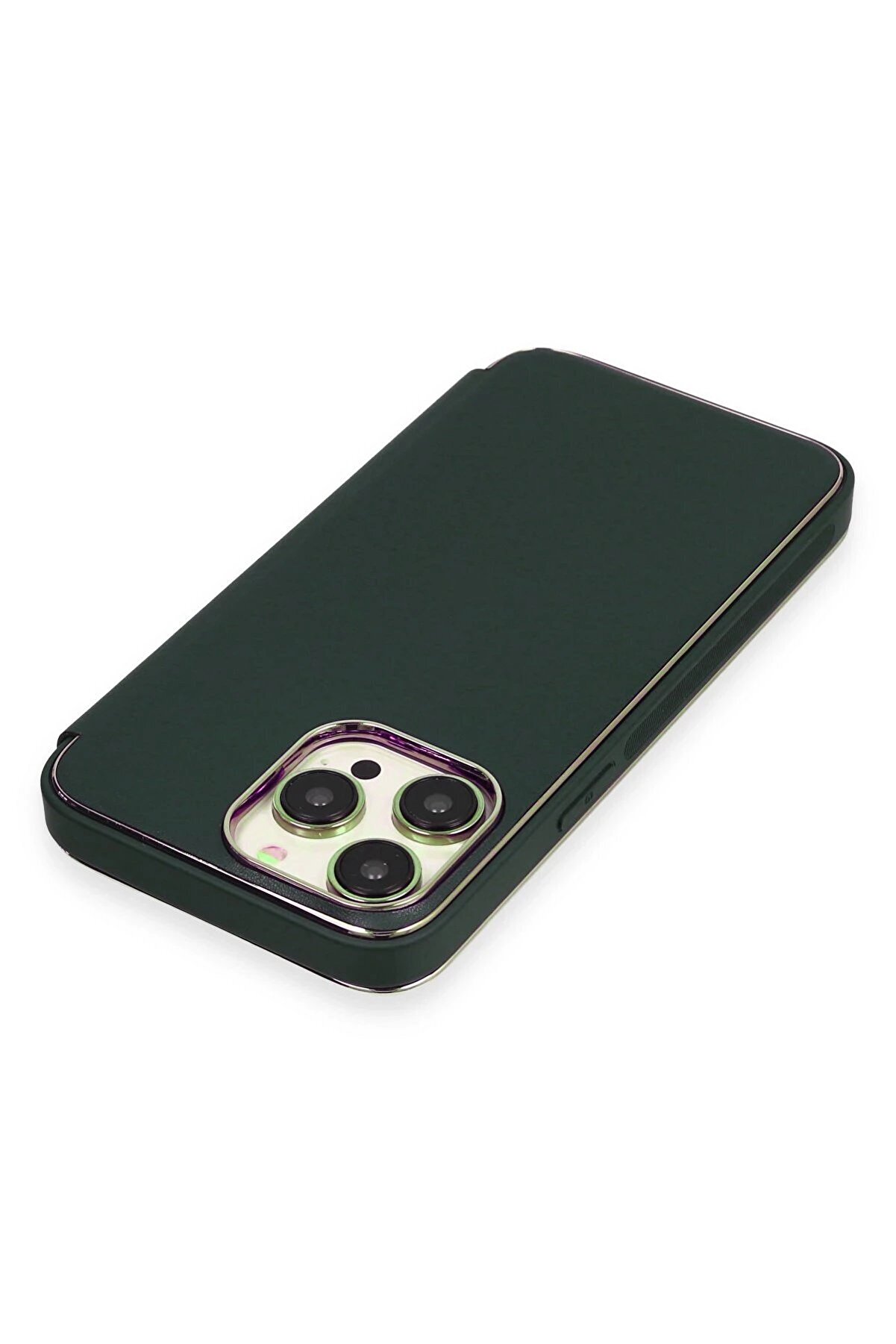 İphone 13 Pro Max Kılıf Dolpi̇n Kapaklı - Koyu Yeşi̇l - Dropx4887-2217